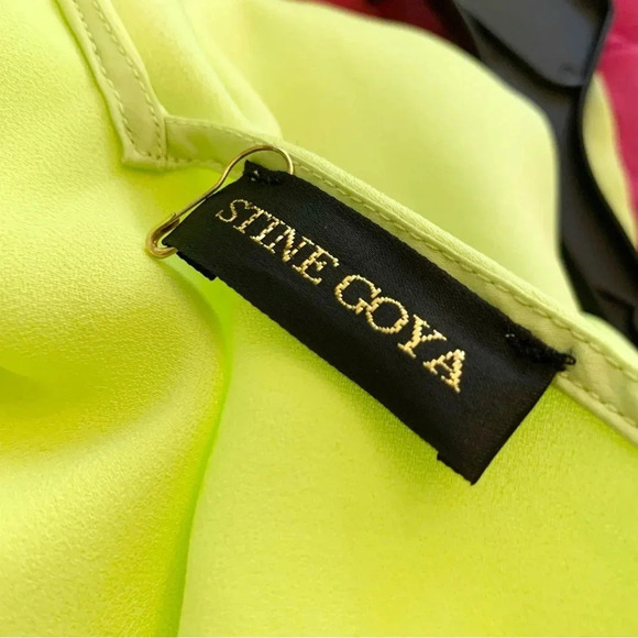 NEW Stine Goya Rosario Neon Green Mini Dress Tie Shoulder Size 2/4 - Picture 9 of 11
